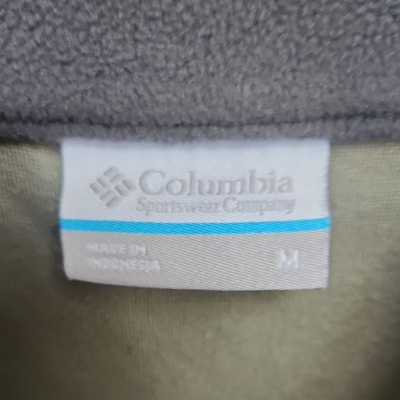 Columbia Olive Green and Charcoal Fleece Pullover - Picture 4 of 6